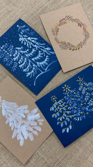 Joulukortteja maalaten ja piirtäen, Karoliina Erkinjuntti