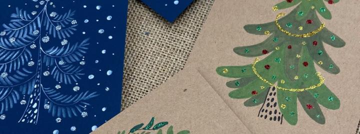 Joulukortteja maalaten ja piirtäen, Karoliina Erkinjuntti